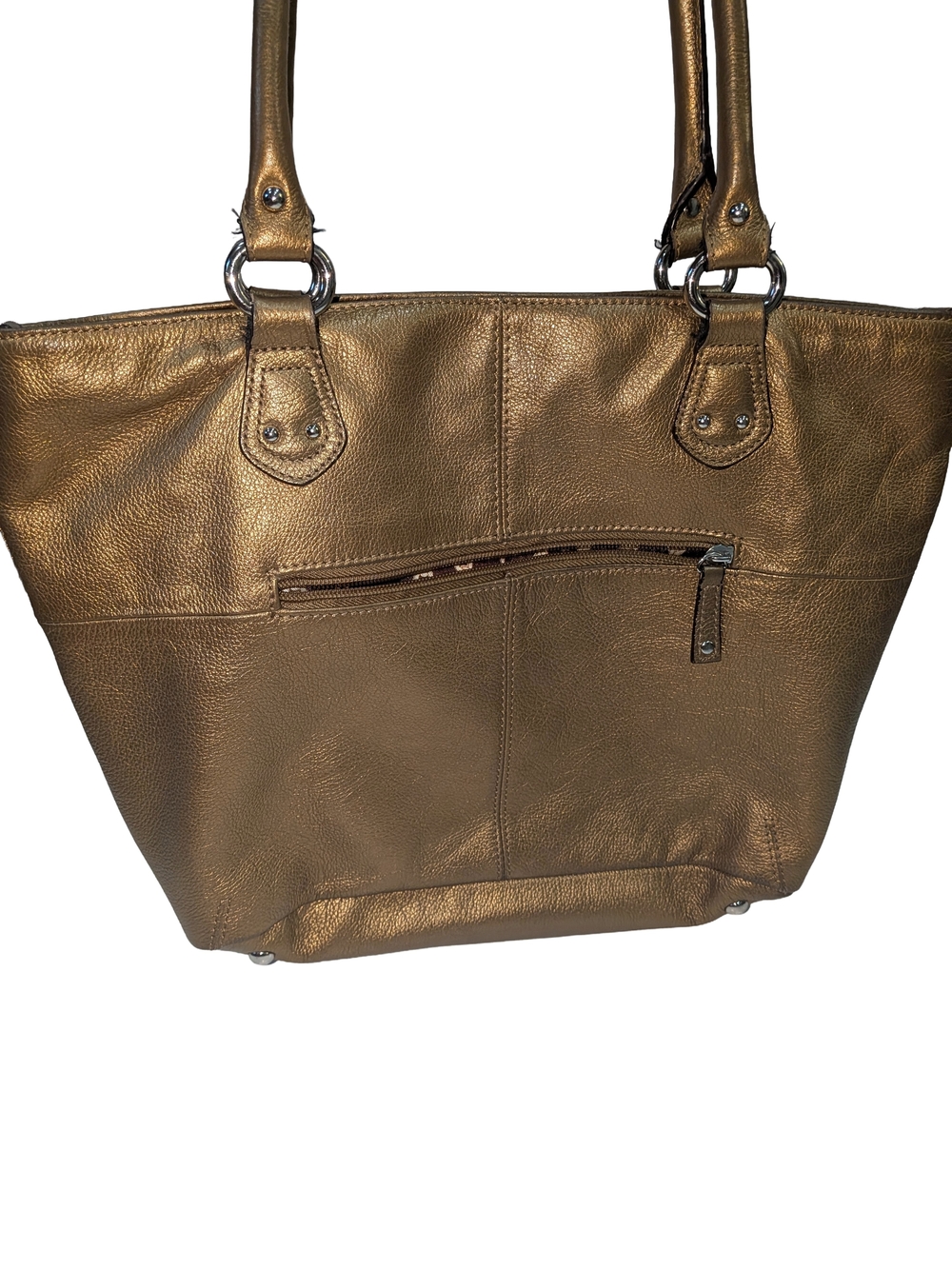 Tignanello Metallic Bronze Leather Tote in Bronze